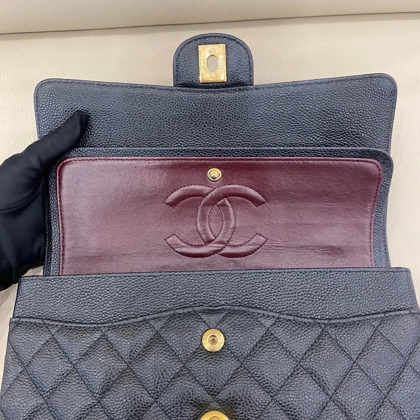 CHANEL CF Medium Black Leather Shoulder Bag For Women