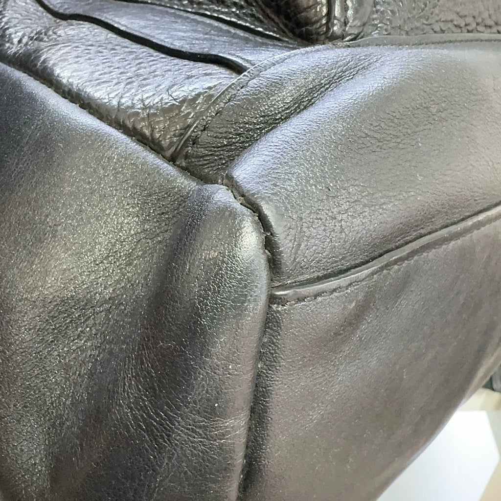 Coach Genuine Grain Leather Black Backpack For Women