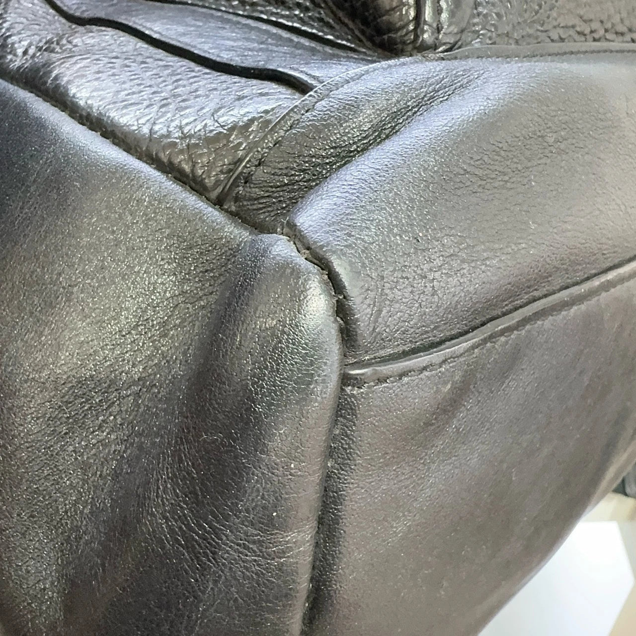 Coach Genuine Grain Leather Black Backpack For Women