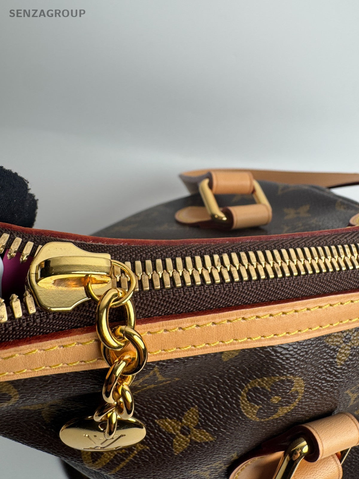 Louis Vuitton Palermo Monogram 2way Shoulder Handbag Brown Women Vintage