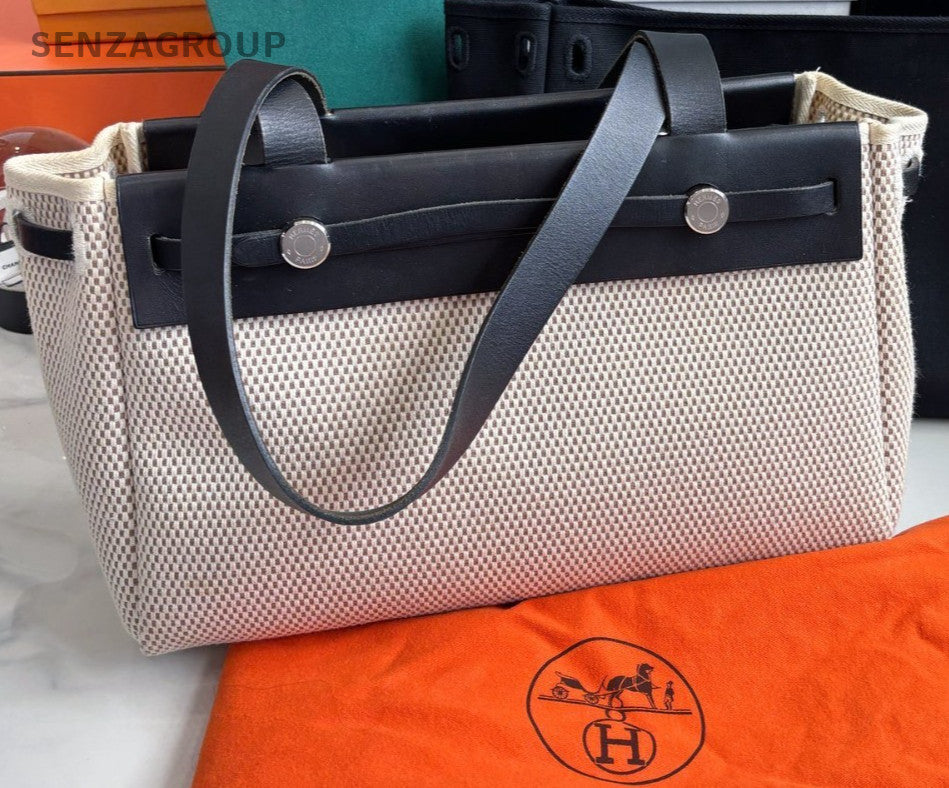 Hermes Herbag tote Horizontal Top Handle Panda Color Women Shoulder bag