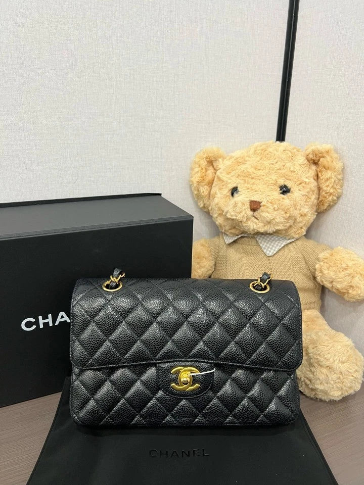CHANEL CF Small Black Gold Shoulder Crossbody Bag For Women