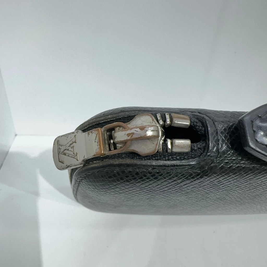 Louis Vuitton Black Leather Clutch Wallet Card Holder For Women