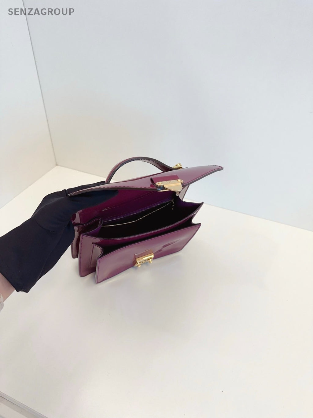 Louis Vuitton Purple-red Vernis Monceau BB 2WAY Handbag Crossbody