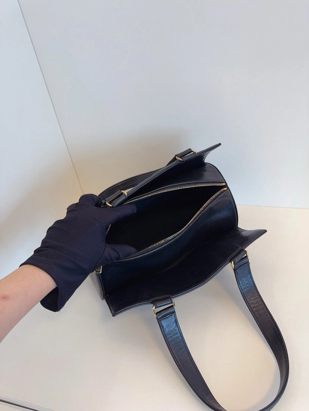 CHANEL Black Gold Leather Cylinder Barrel Shoulder Bag For Women