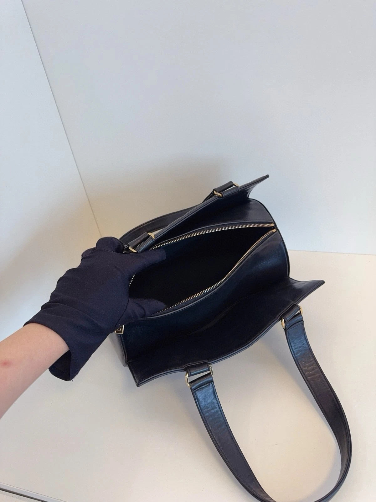 CHANEL Black Gold Leather Cylinder Barrel Shoulder Bag For Women