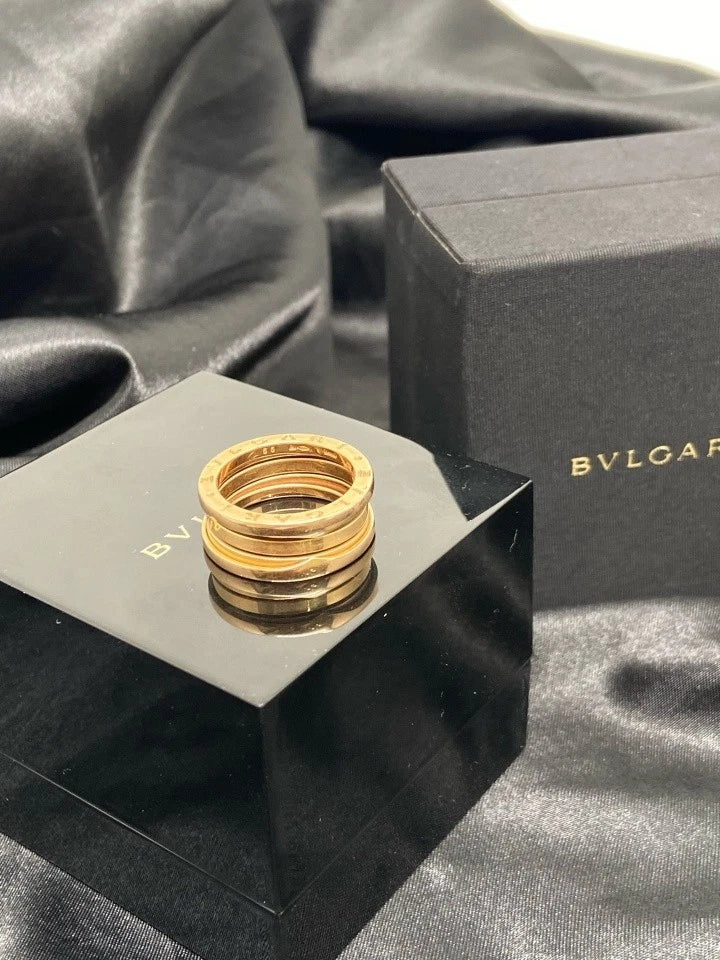 Bvlgari B. Zero1 18k Rose Gold 3 Band Ring EU56/US7.5