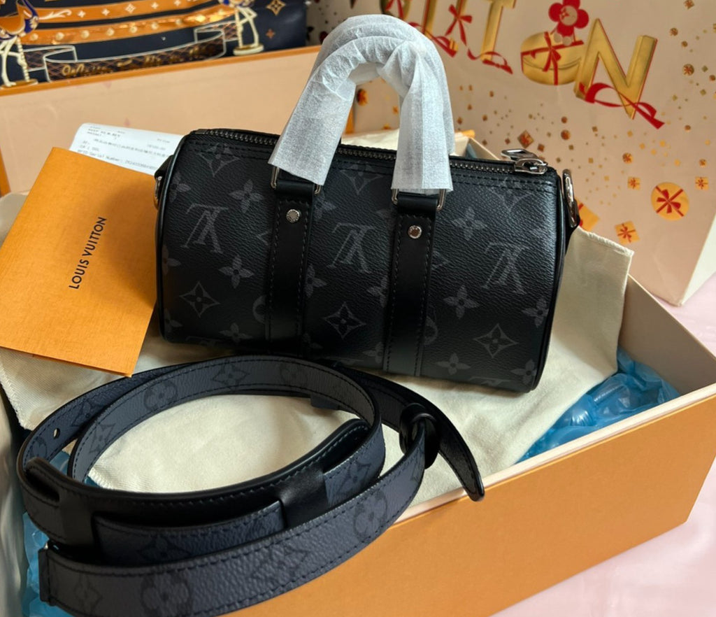 Louis Vuitton Keepall XS Black Monogram 2WAY Shoulder bag Crossbody Brand NEW