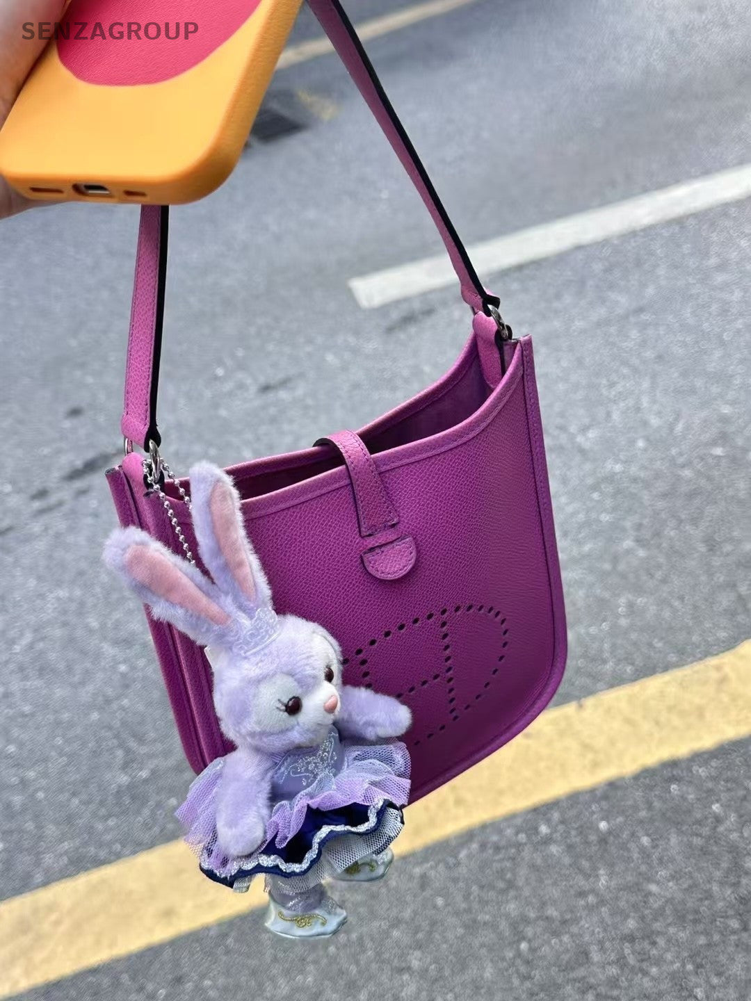 Hermes Evelyne mini Purple Shoulder Handbag Women Almost Brand NEW
