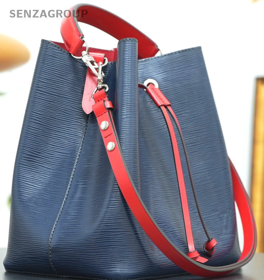 Louis Vuitton Epi Leather NeoNoe Bucket Drawstring Crossbody Handbag Navy Blue