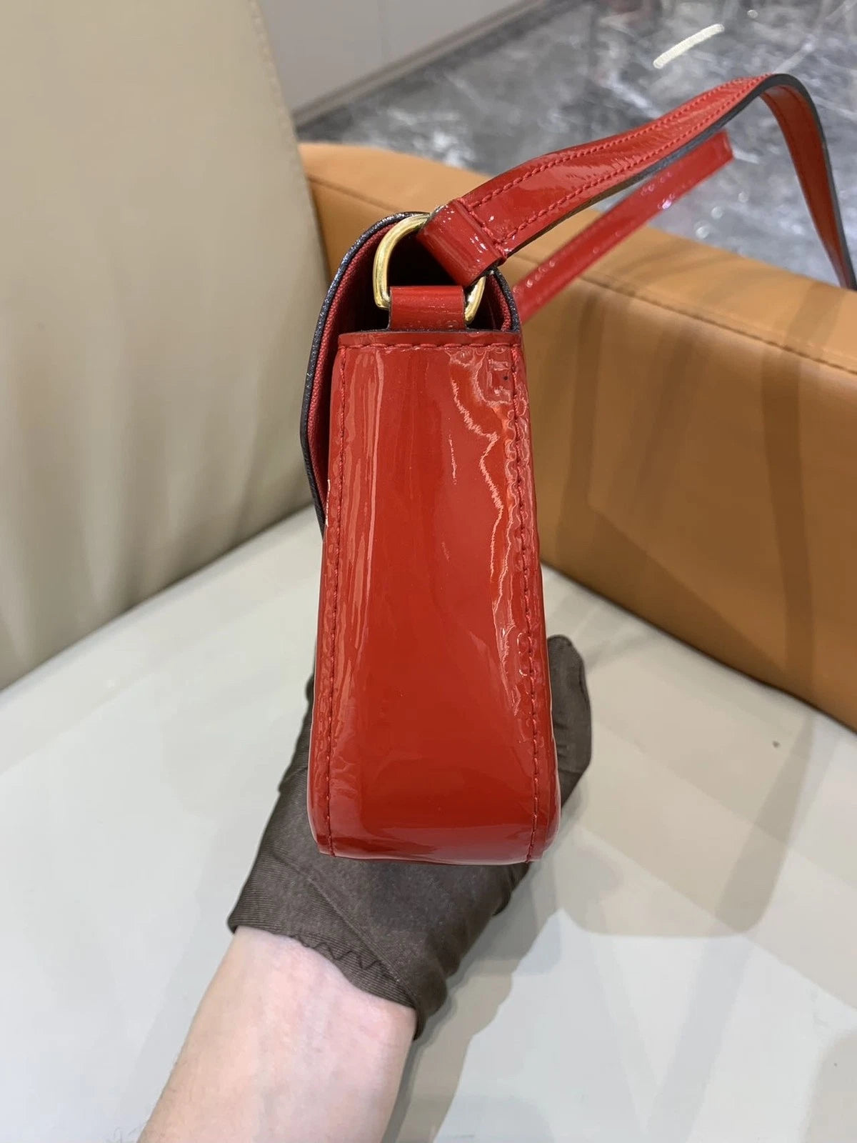 Louis Vuitton Red Patent Leather Crossbody Bag For Women