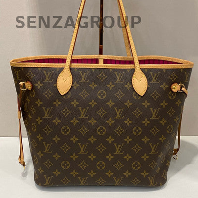 Louis Vuitton Monogram Coated Canvas Tote Bag Medium Brown Gold Classic Women