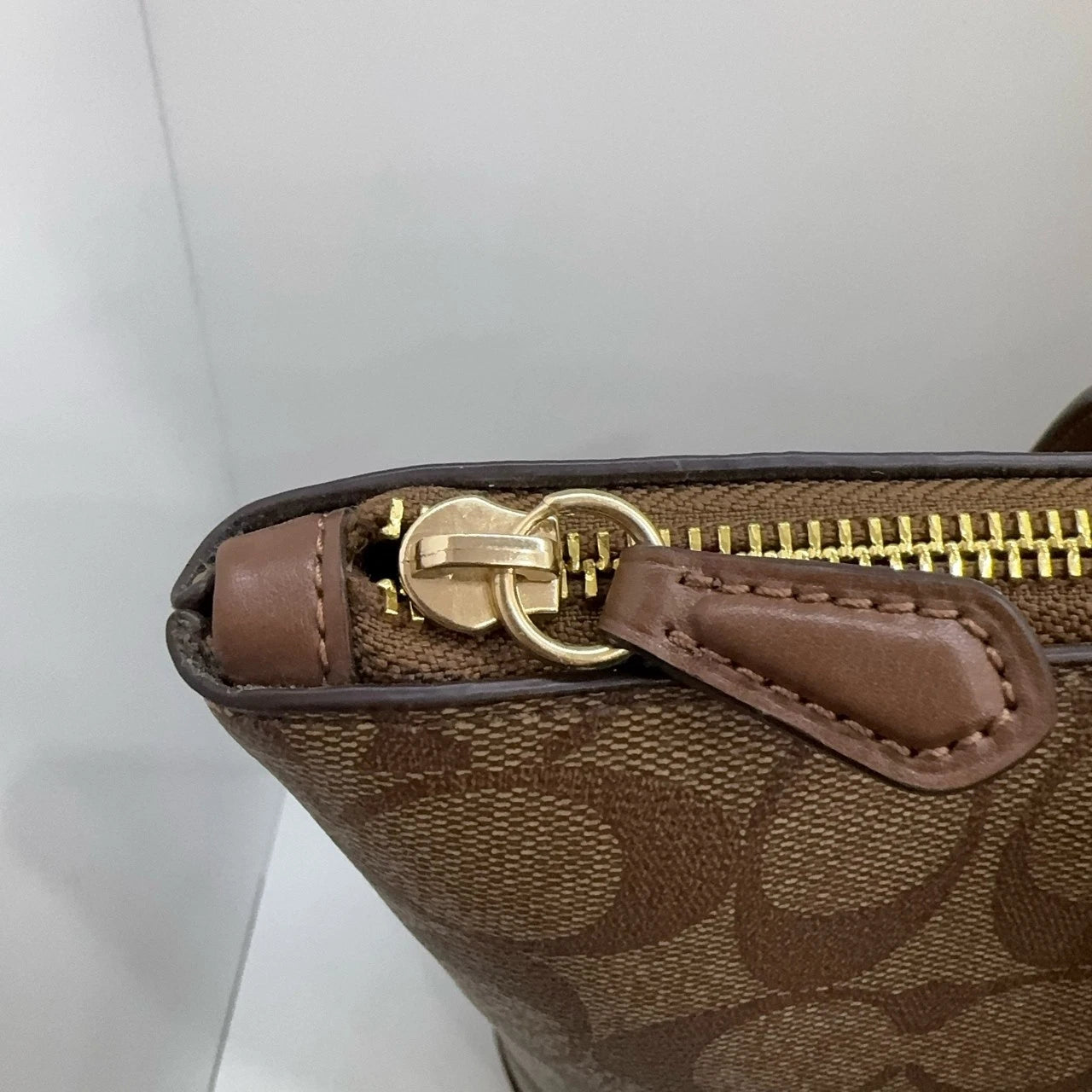 Coach Women's Brown Monogram PVC Canvas Leather Tote Shoulder Bag