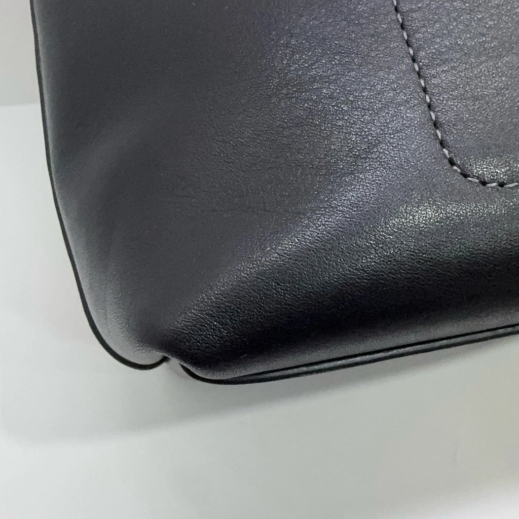 Coach Leather Brooklyn 28 Logo Hobo Shoulder Handbag For Women Black