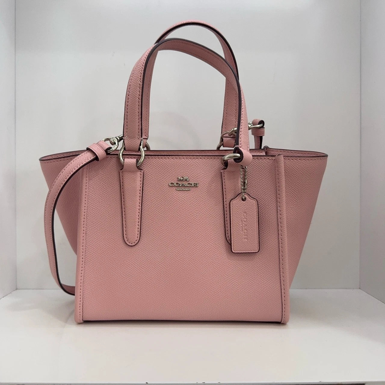 Coach Pink Grain Calfskin Shoulder Handbag Crossbody Bag For Women