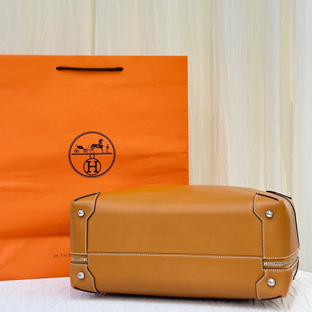 Hermes Maxibox Gold Brown Top Handle Box Bag For Women