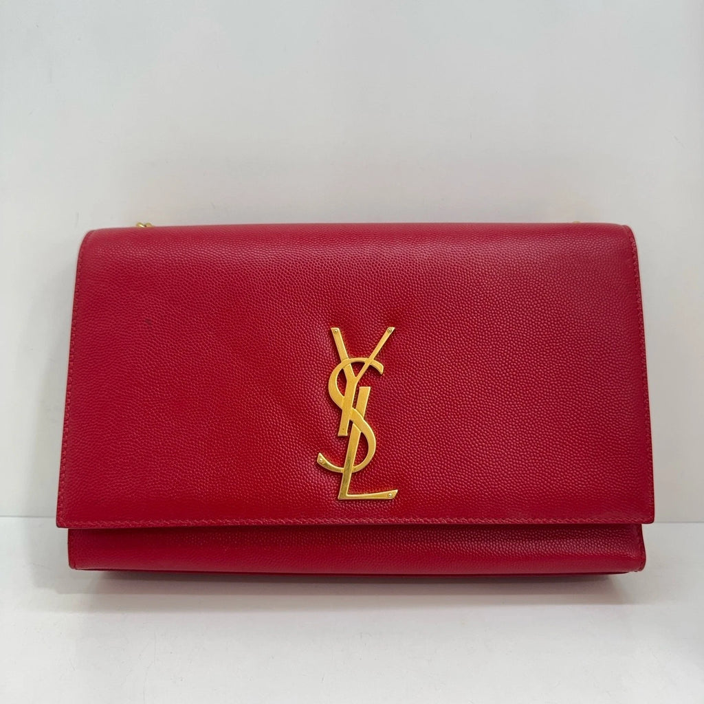 YSL Red Gold Kate Caviar Leather Shoulder Crossbody Bag For Women