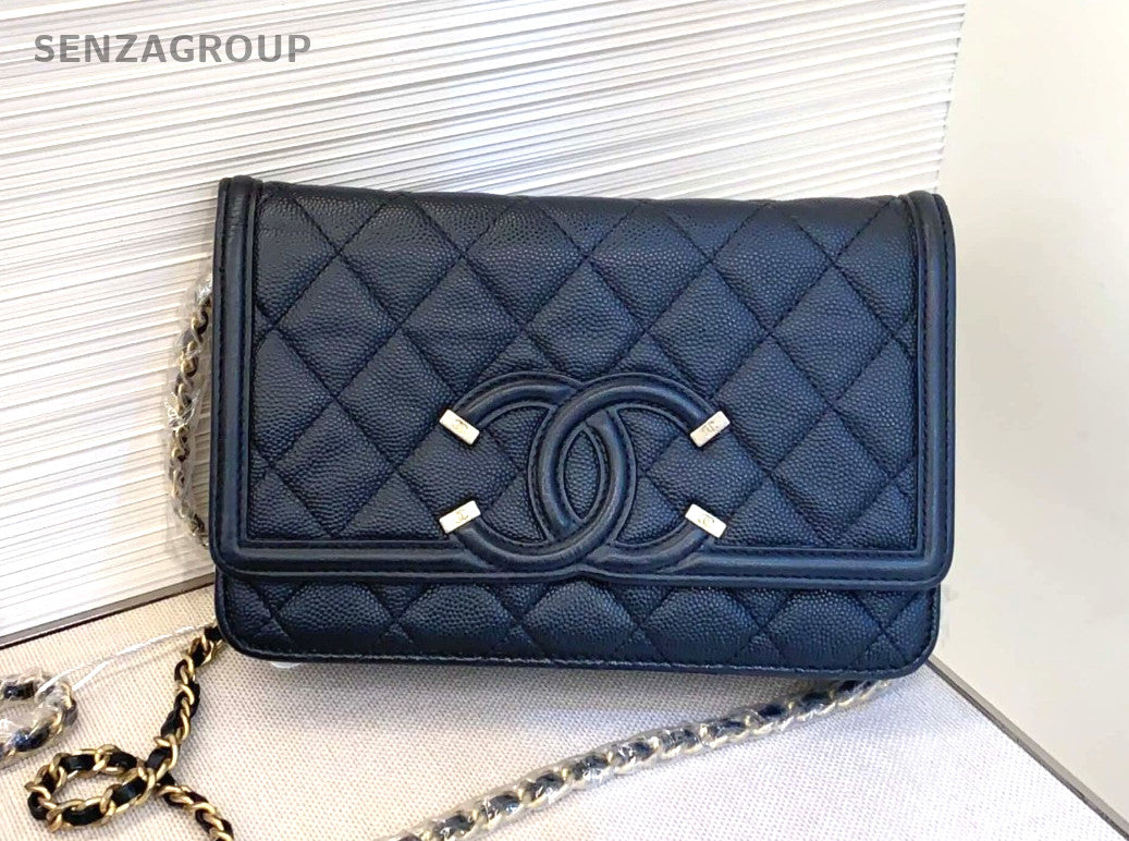 CHANEL CC Woc Chain Calfskin Shoulder bag Crossbody Women Black
