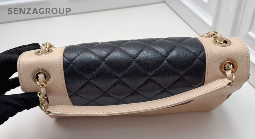 Chanel CF Leather Shoulder Crossbody Bag Women Brown Black