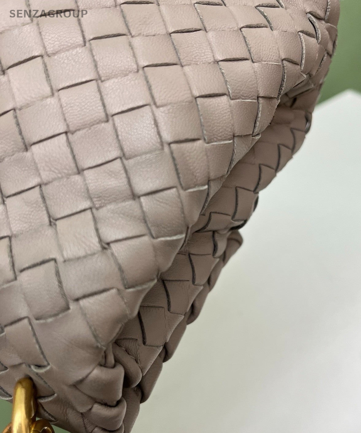 Bottega Veneta Olimpia Piccola Chain Shoulder Bag Gray Gold Women Classic