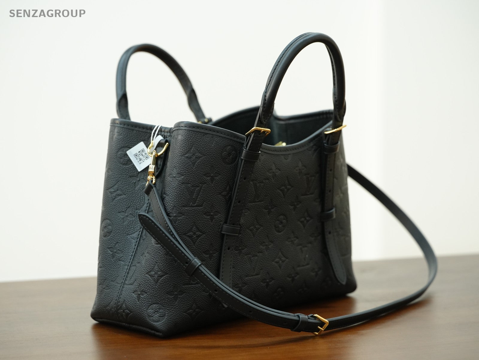 Louis Vuitton Babylon Monogram Empreinte Tote 2way Shoulder Handbag Black Gold