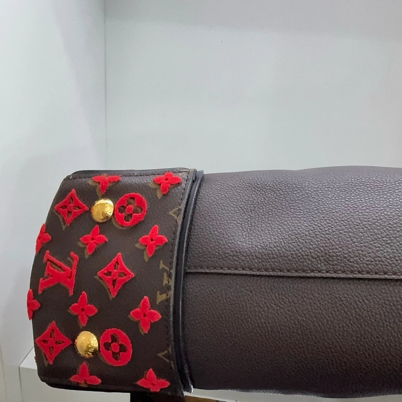 Louis Vuitton Lockit Red Suede Monogram Limited Edition Handbag For Women