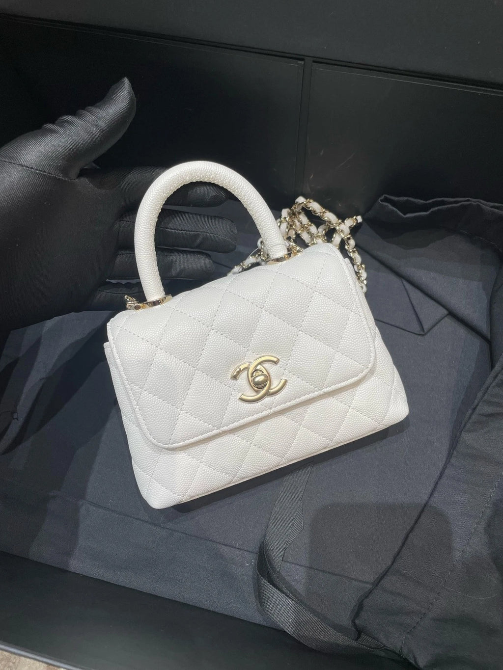 New CHANEL Coco Handle Mini Top Handle Bag For Women
