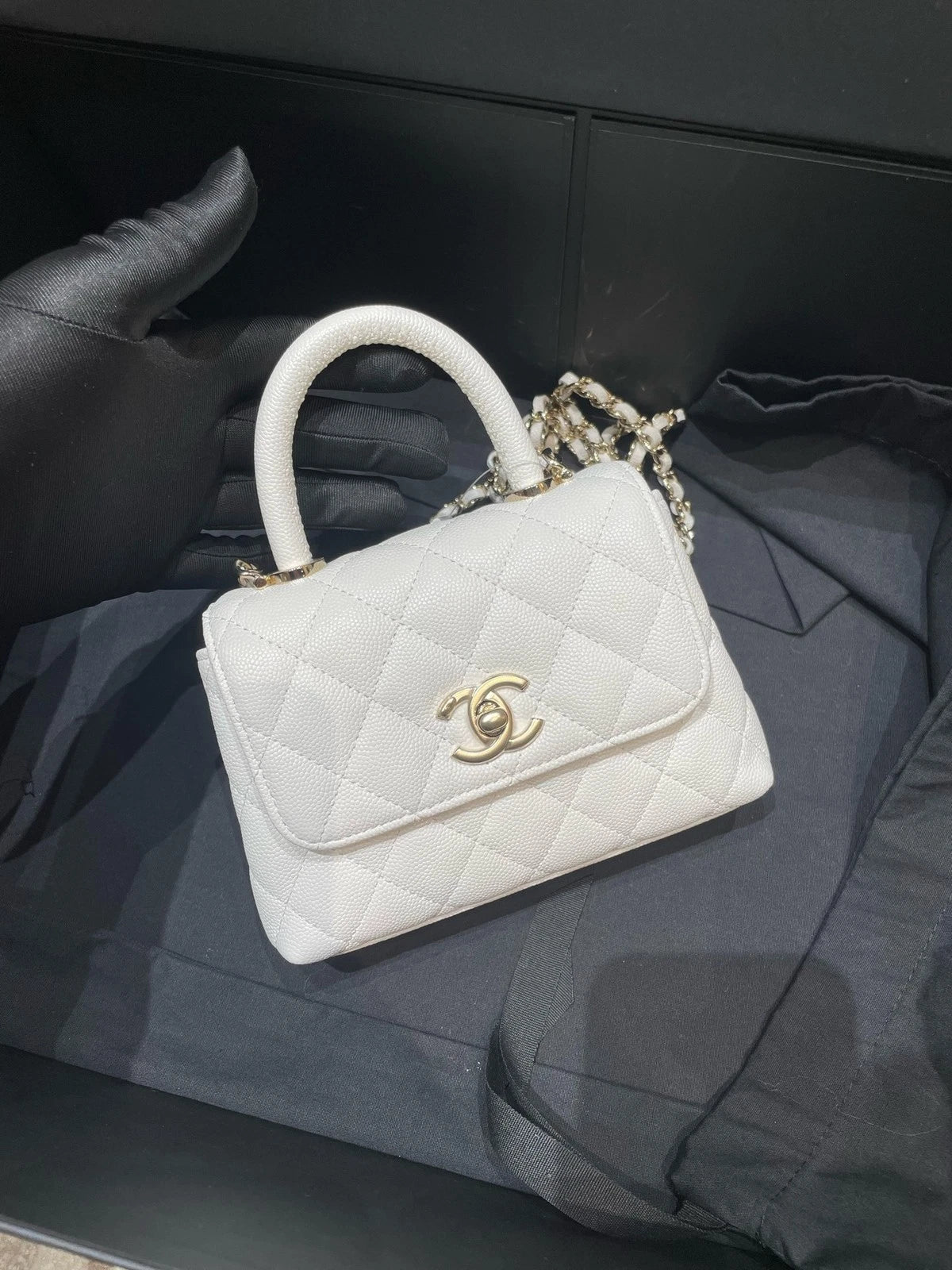 New CHANEL Coco Handle Mini Top Handle Bag For Women
