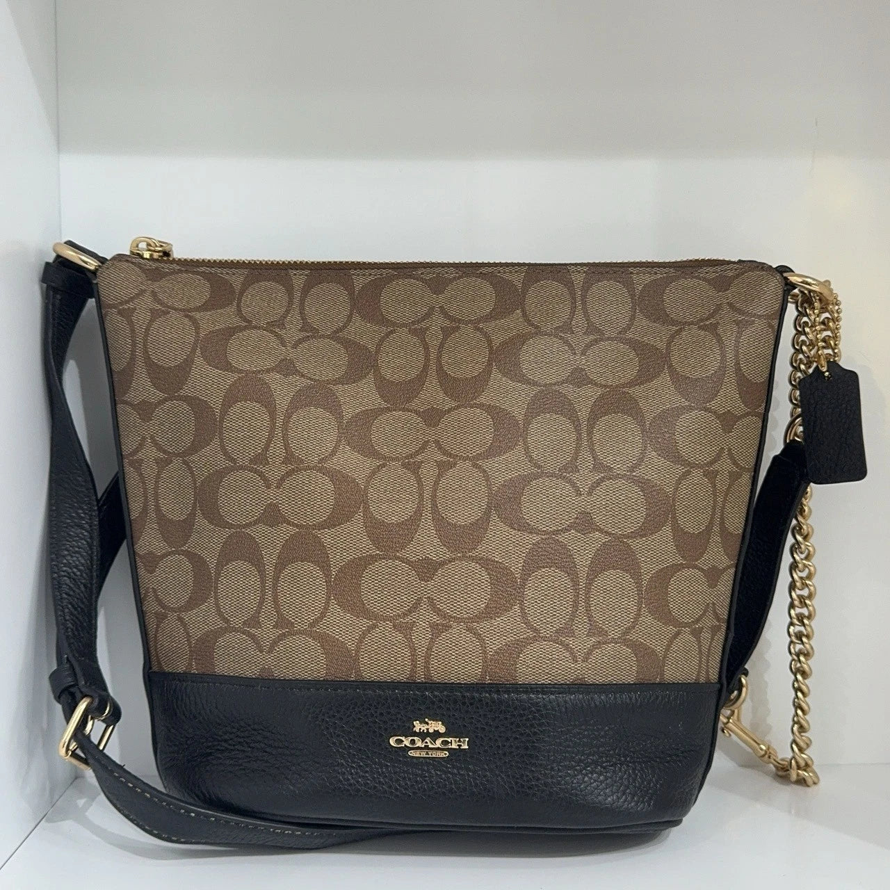 Coach Classic Monogram PVC Zip Hobo Shoulder Crossbody Bag For Women