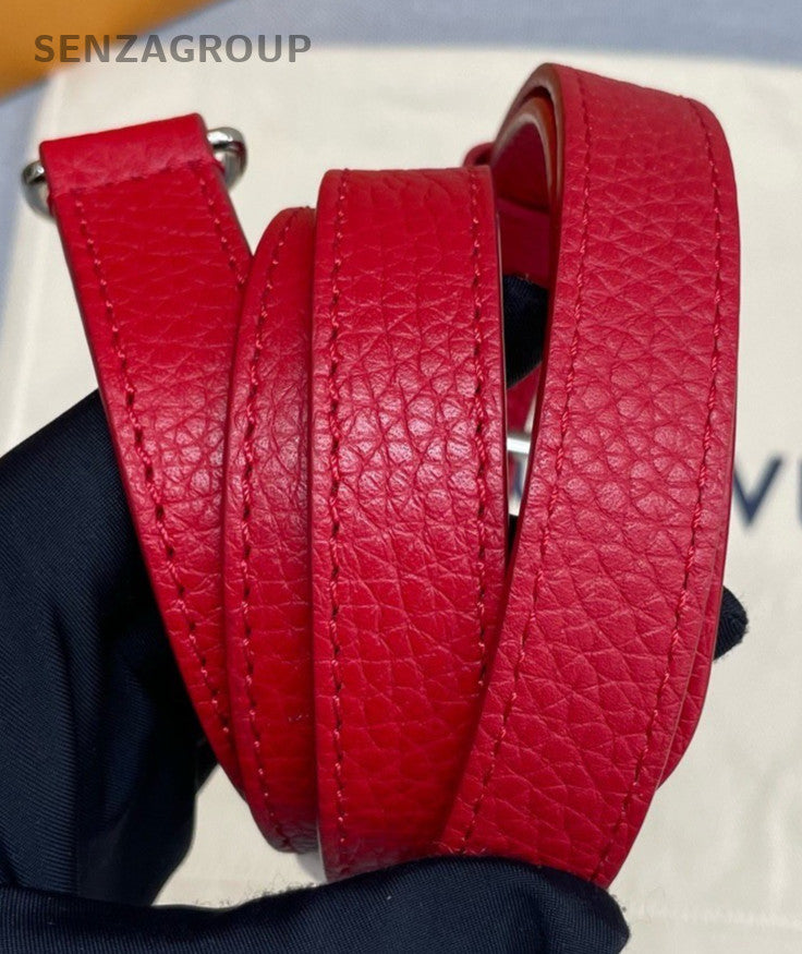 Louis Vuitton Capuchines MM Top Handle Bag Crossbody Red Silver Women Classic