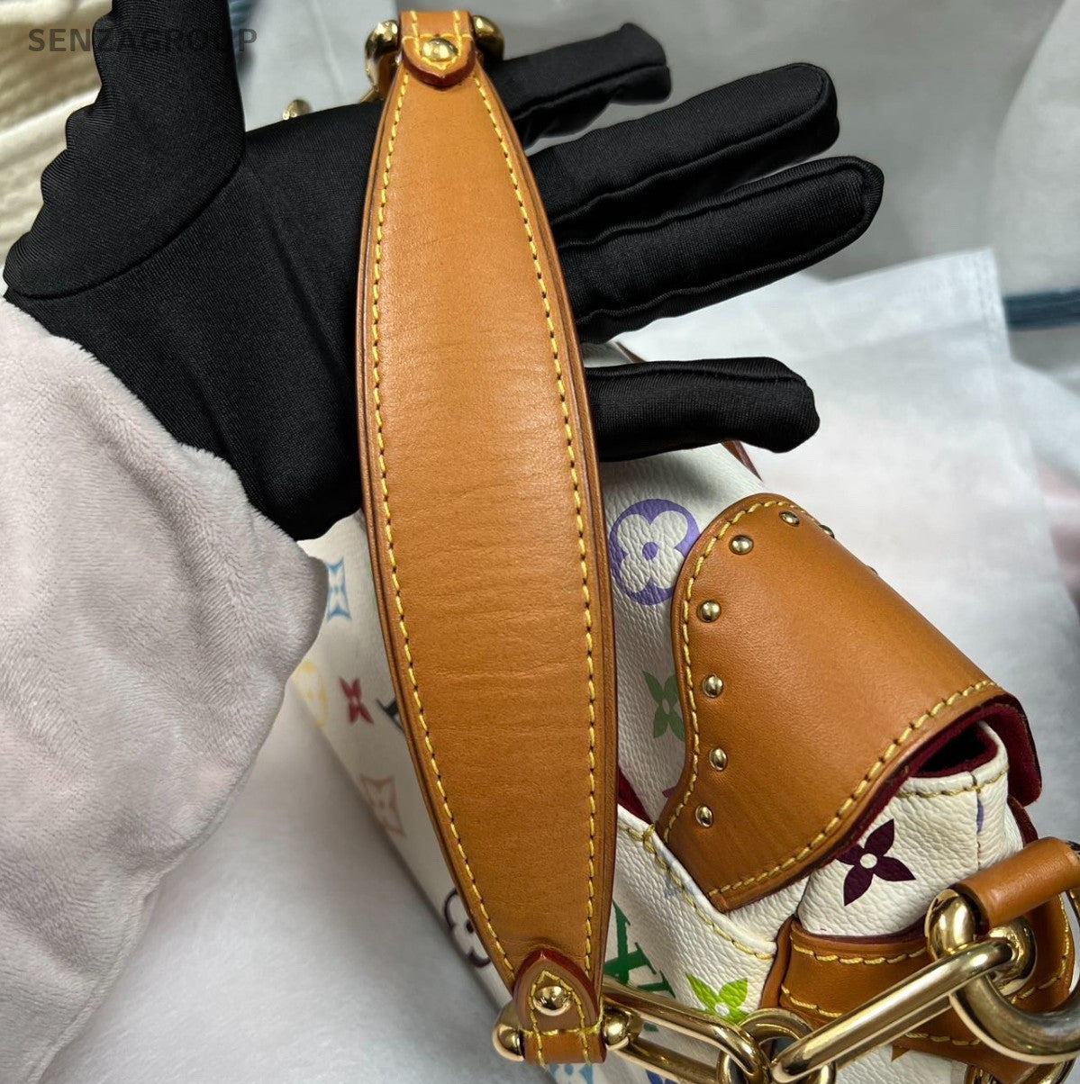 Louis Vuitton Monogram White Multicolor Shoulder Bag Women Classic