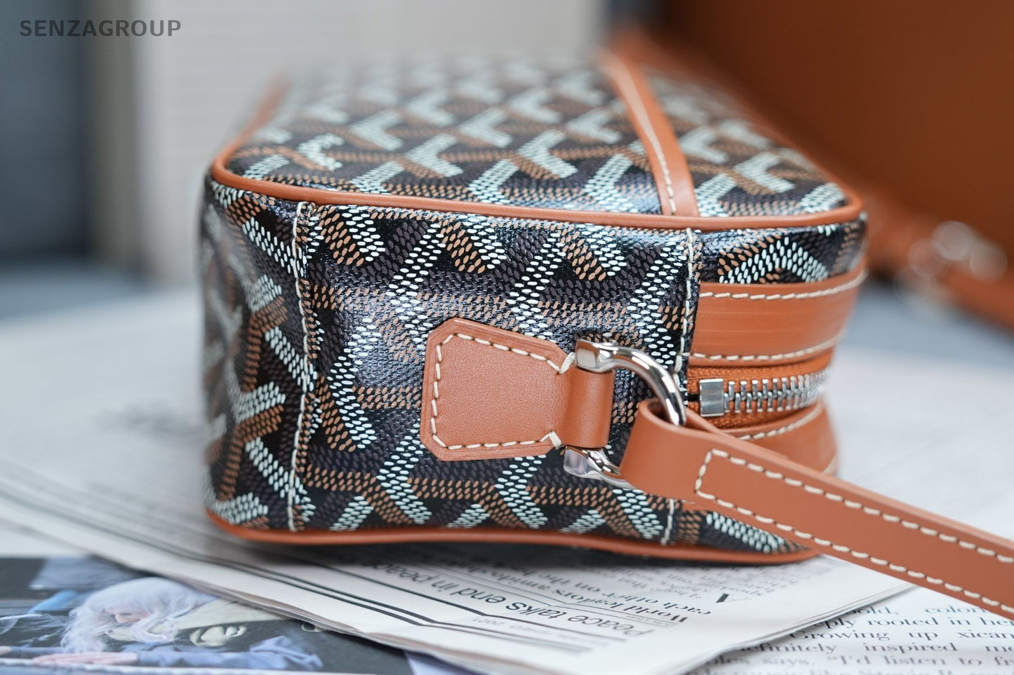Goyard Monogram Camera Bag 2ways Shoulder Crossbody Bag Women Brown