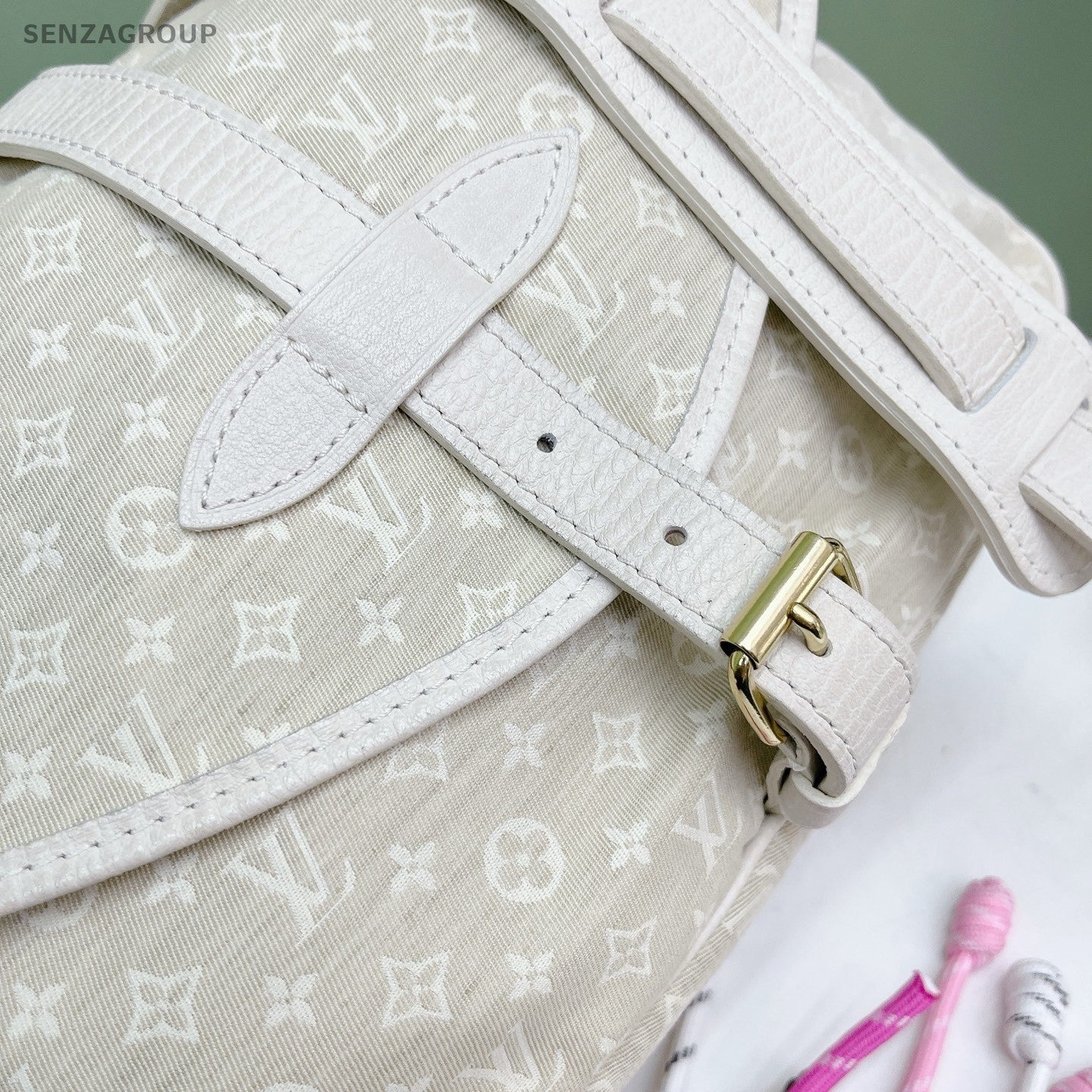 Louis Vuitton Denim Twins Monogram Crossbody White Silver Women Classic