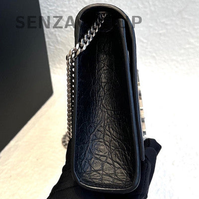 Saint Laurent Black Silver Kate Tassel Medium Chain Shoulder Bag Classic
