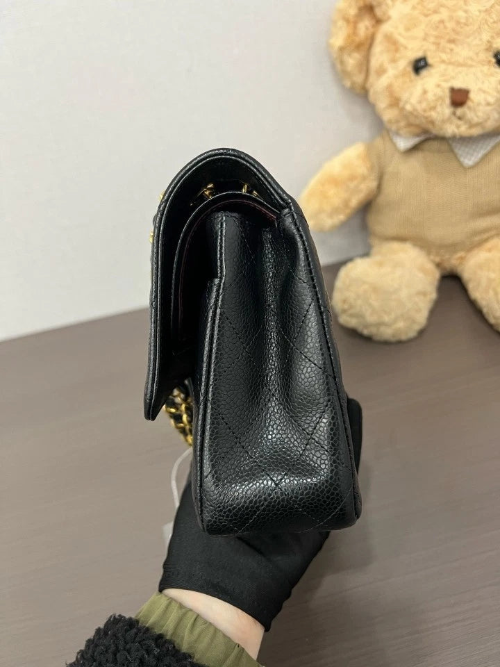 CHANEL Black Leather Medium CF Shoulder Bag For Women