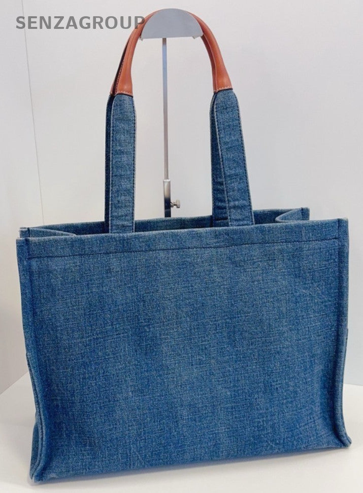 Celine American-style logo Tote Denim Shoulder Handbag