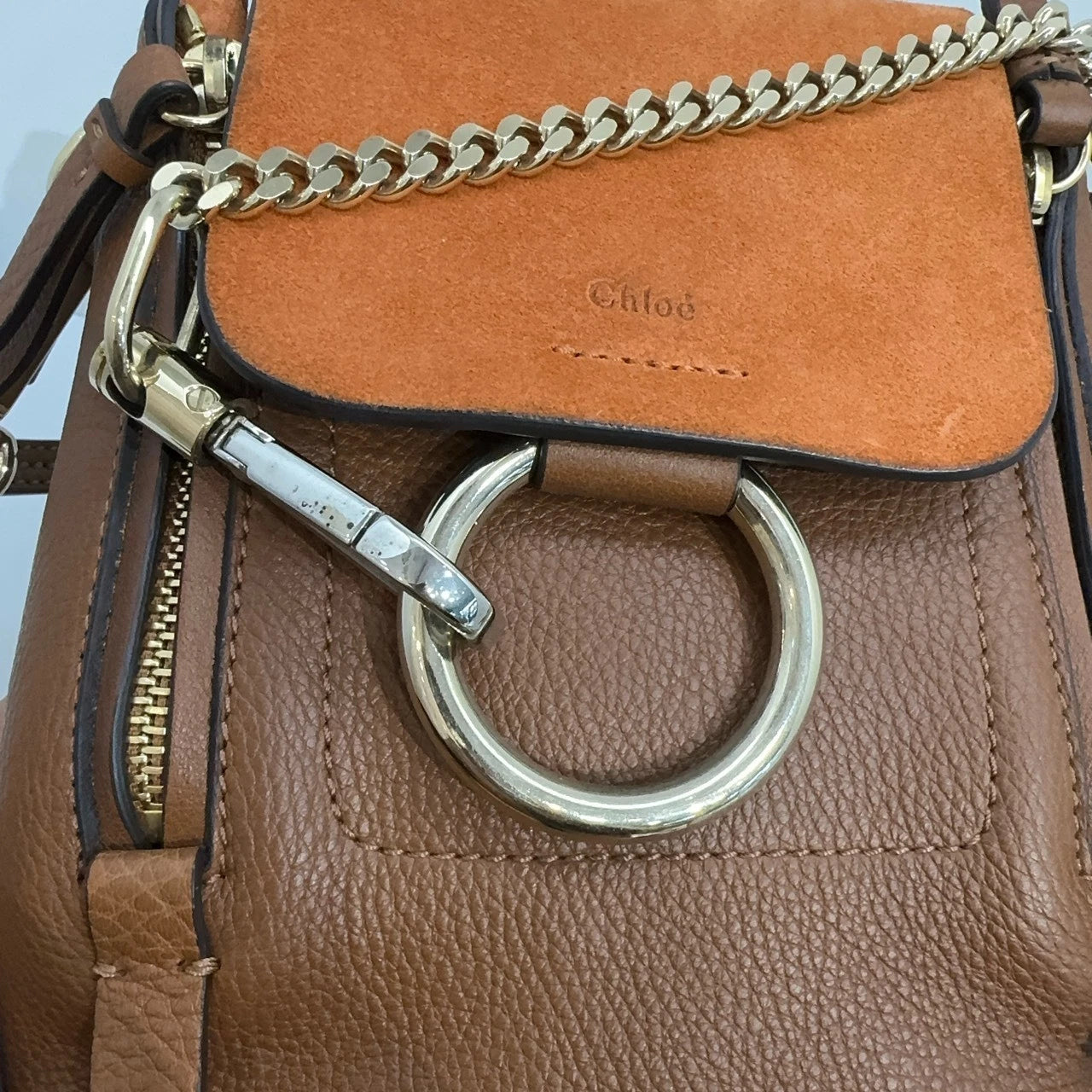 Chloe Faye Mini 2-way Backpack Suede Calfskin Shoulder Handbag For Women