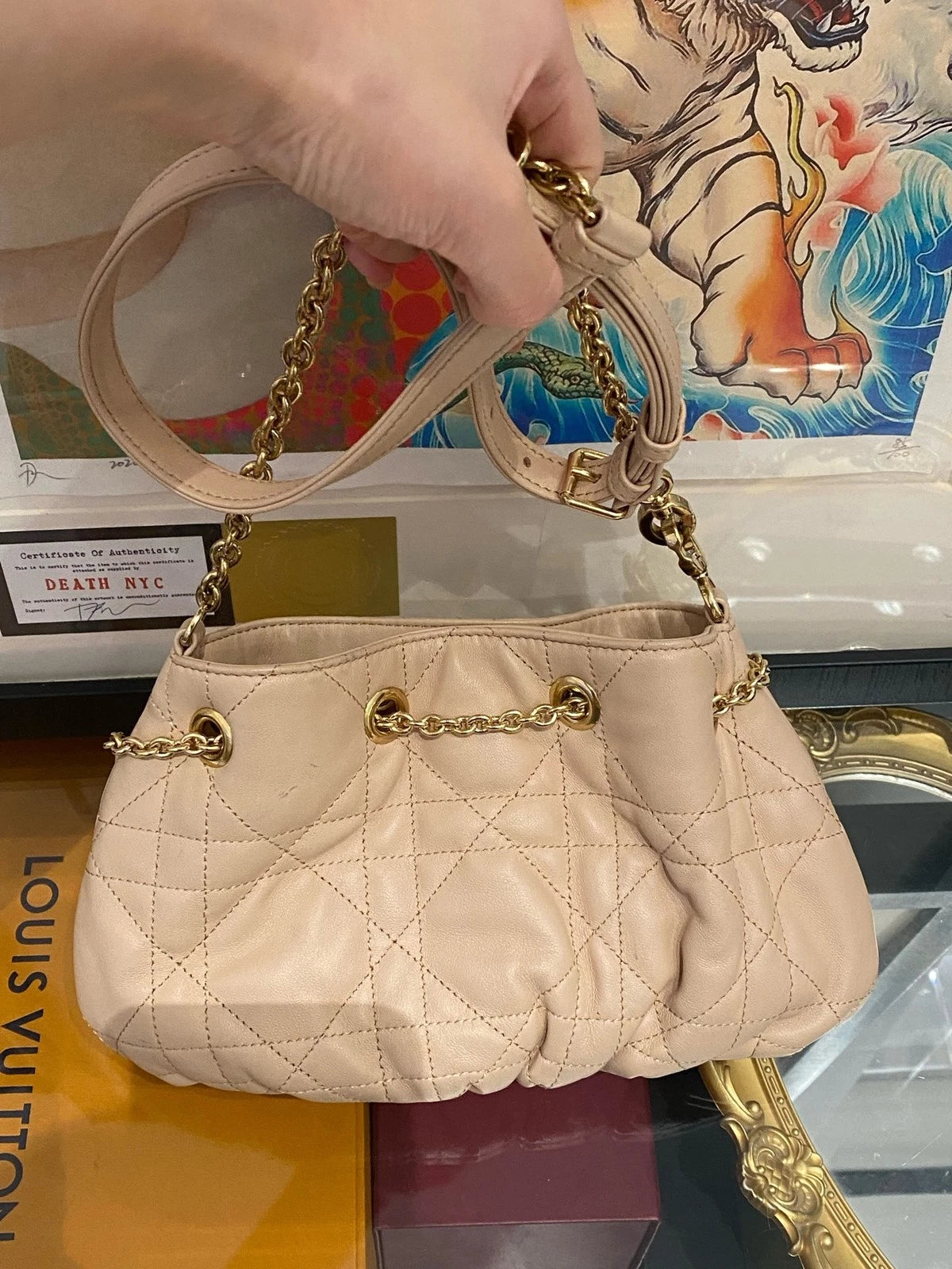 Dior Ammi Small Drawstring Bucket Bag Gold Hardware For Women