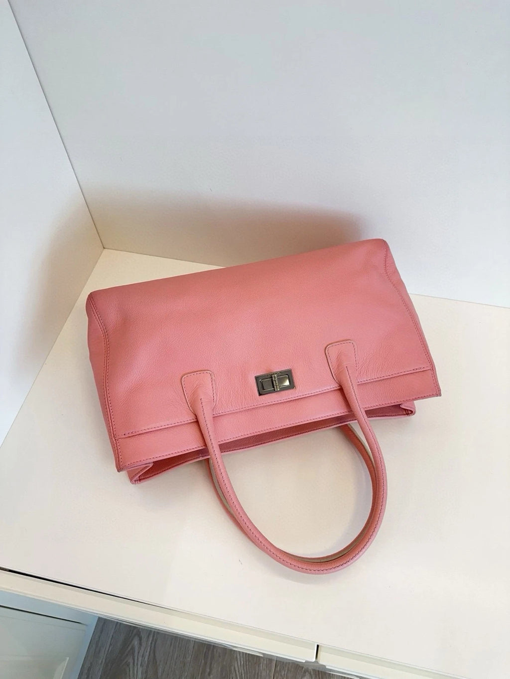 Chanel 2.55 Cerf Pink Leather Tote Bag Excellent
