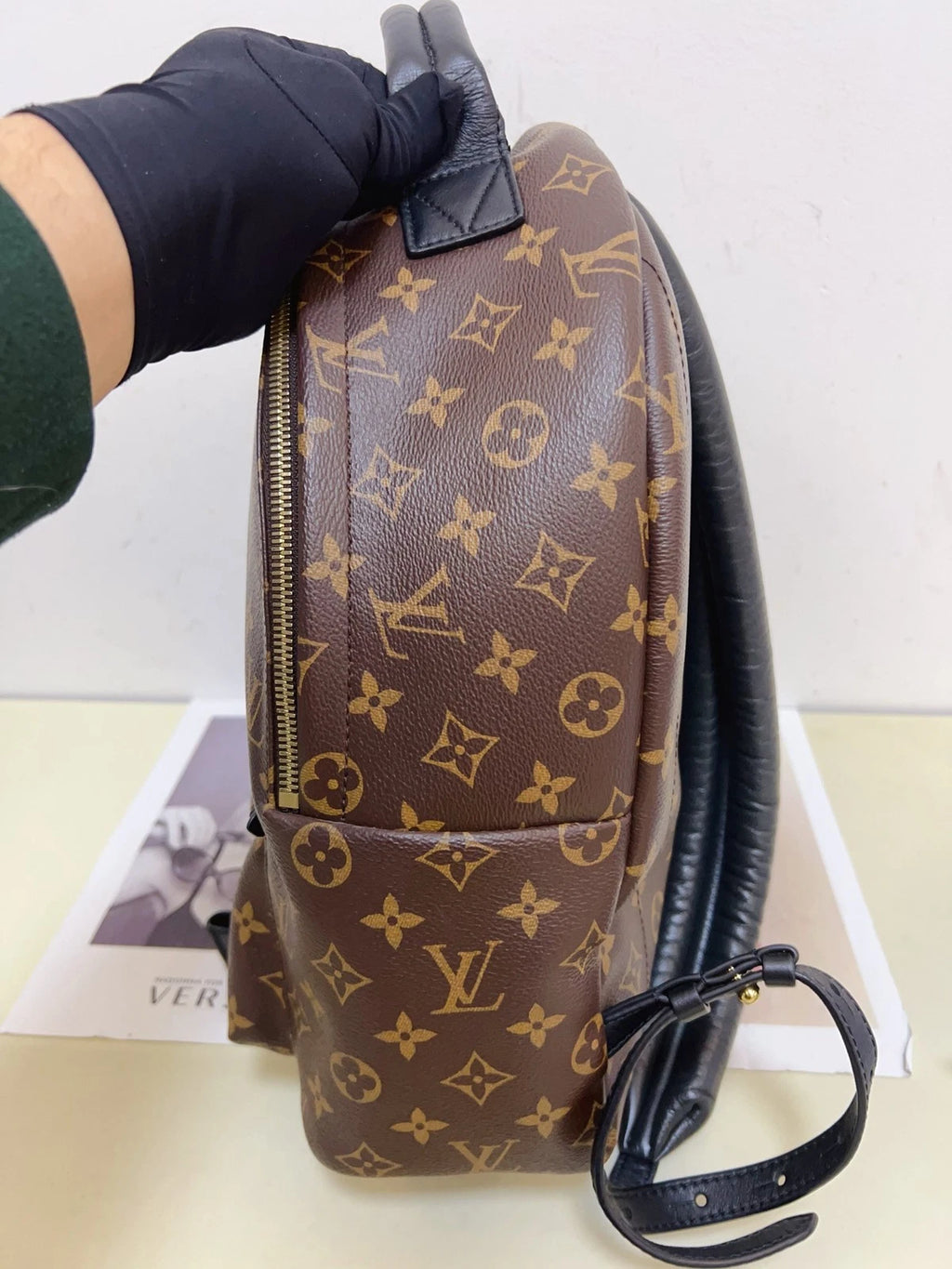 Louis Vuitton Springs MM Monogram Canvas Backpack Brown Gold Unisex Adults