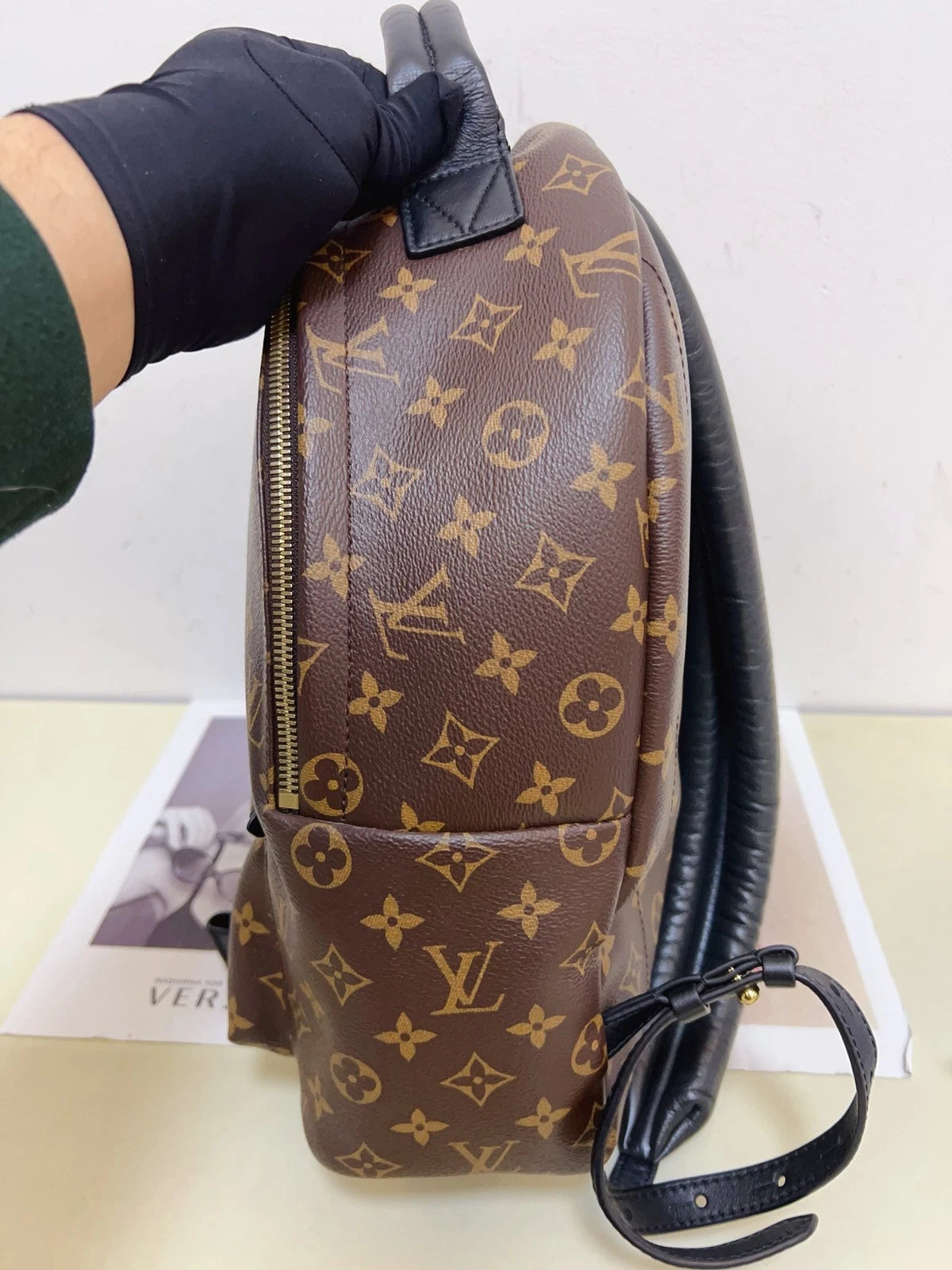 Louis Vuitton Springs MM Monogram Canvas Backpack Brown Gold Unisex Adults