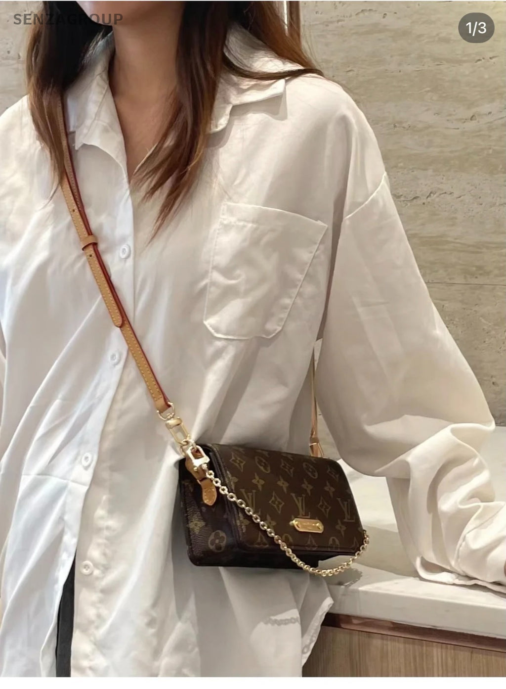 Louis Vuitton Lily Woc Monogram Chain Shoulder bag Brown Chip Version Brand NEW