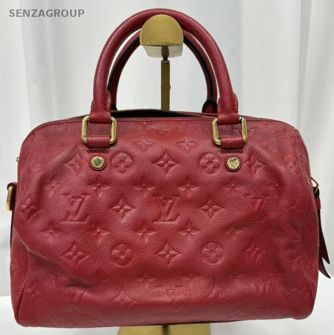 Louis Vuitton Monogram Empreinte bandouliere Red Speedy25 Crossbody Handbag