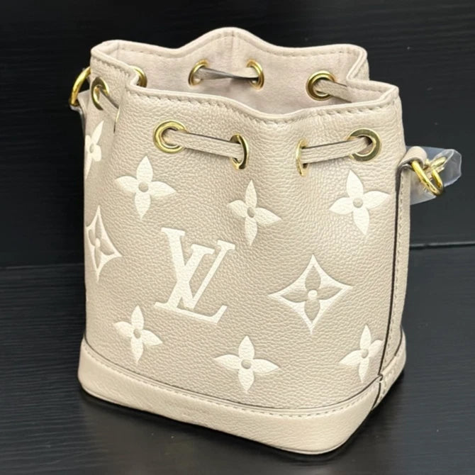 Louis Vuitton Noe Gold Gray Shoulder Bag Crossbody Excellent