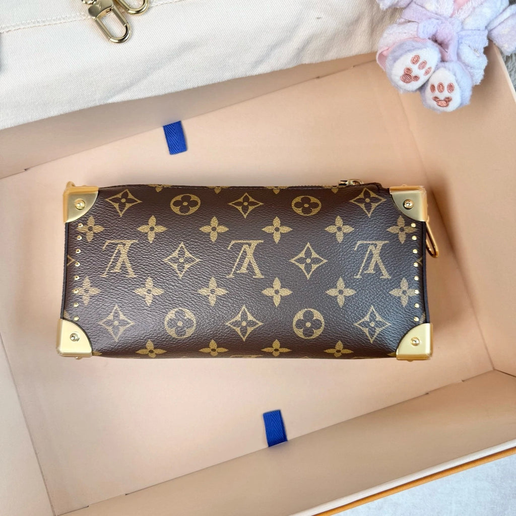 New Louis Vuitton Canvas Slim Trunk Crossbody Bag For Women
