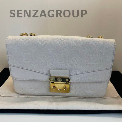 Louis Vuitton Marceau Monogram Chain Shoulder Crossbody Bag Women White Gold