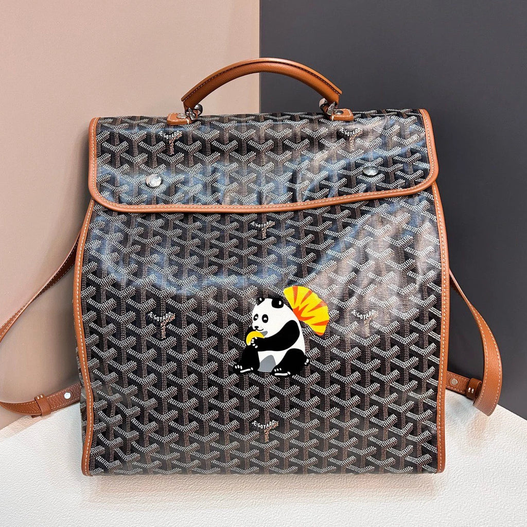 Excellent Goyard Saint Leger Monogram Canvas Backpack Black Silver Hardware