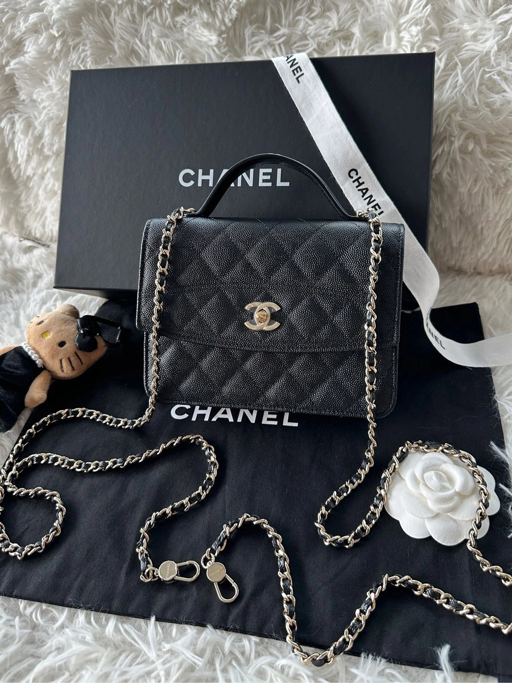 Chanel 3-in-1 Grained Calfskin Backpack Shoulder Handbag For Women