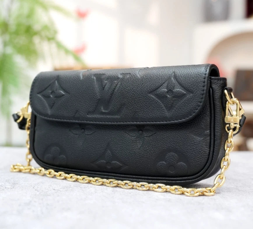 Louis Vuitton Ivy Chain Monogram Empreinte Black Gold Shoulder Bag Chain Bag