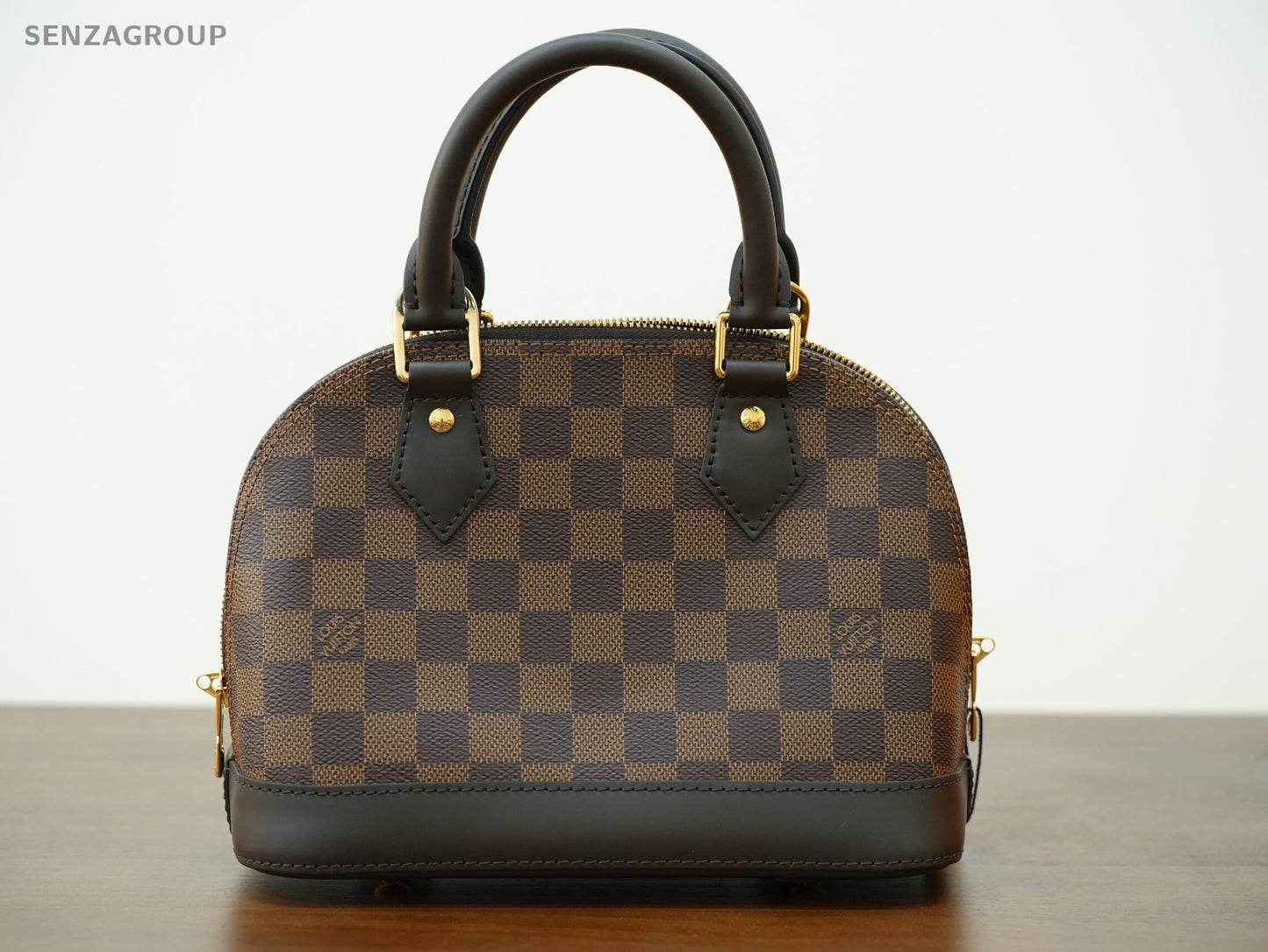 Louis Vuitton Alma BB Damier Ebene Top Handle 2way Shoulder Handbag Classic